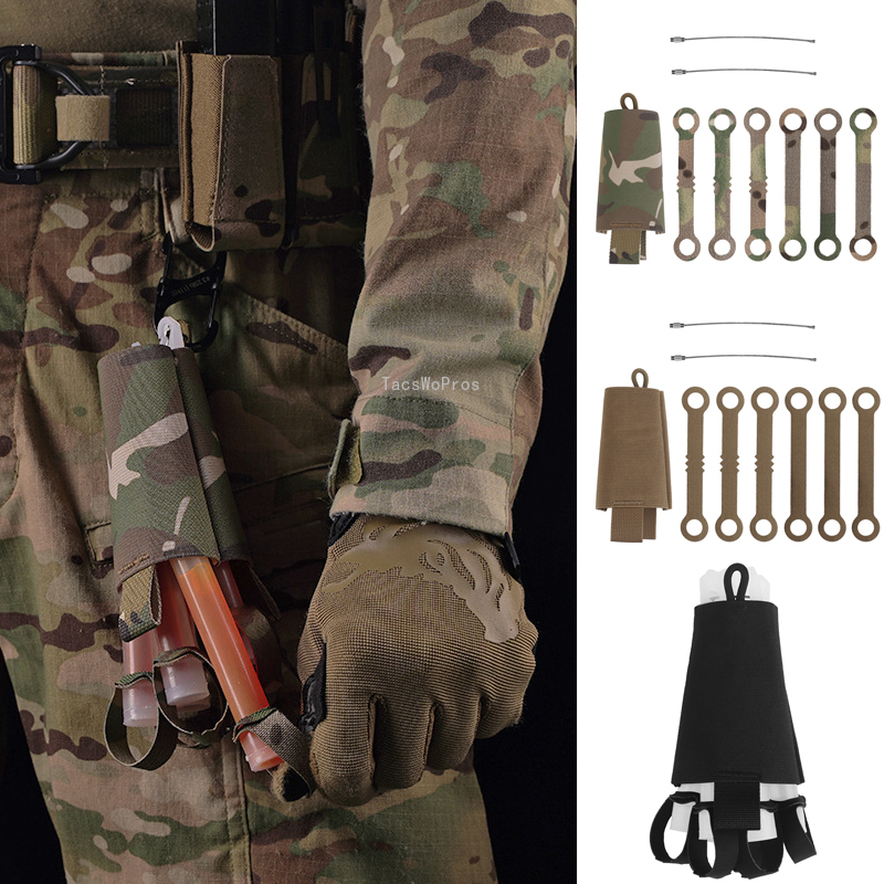 Hunting And Outdoor Stores - タクティカルグロースティック収納ポーチ、蛍光スティックバッグ、ケムライトホルダー、アウトドアハンティングおよびシューティングスポーツ、6パック
