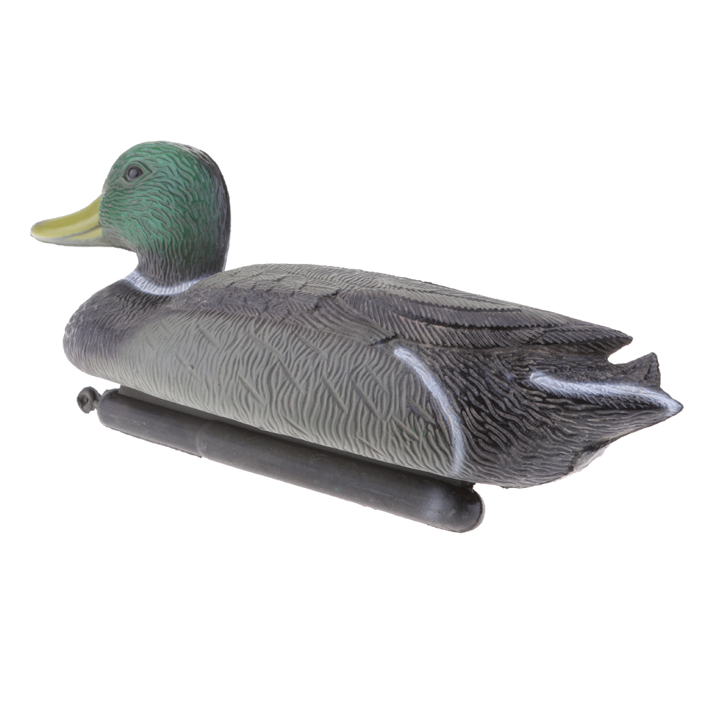 Decoy Duck Plastic - 重り付きのリアルなマーリンダック（雄鴨）の模造品。庭の防鳥対策や、屋外での狩猟用装飾品として使用できるプラスチック製の浮き輪。