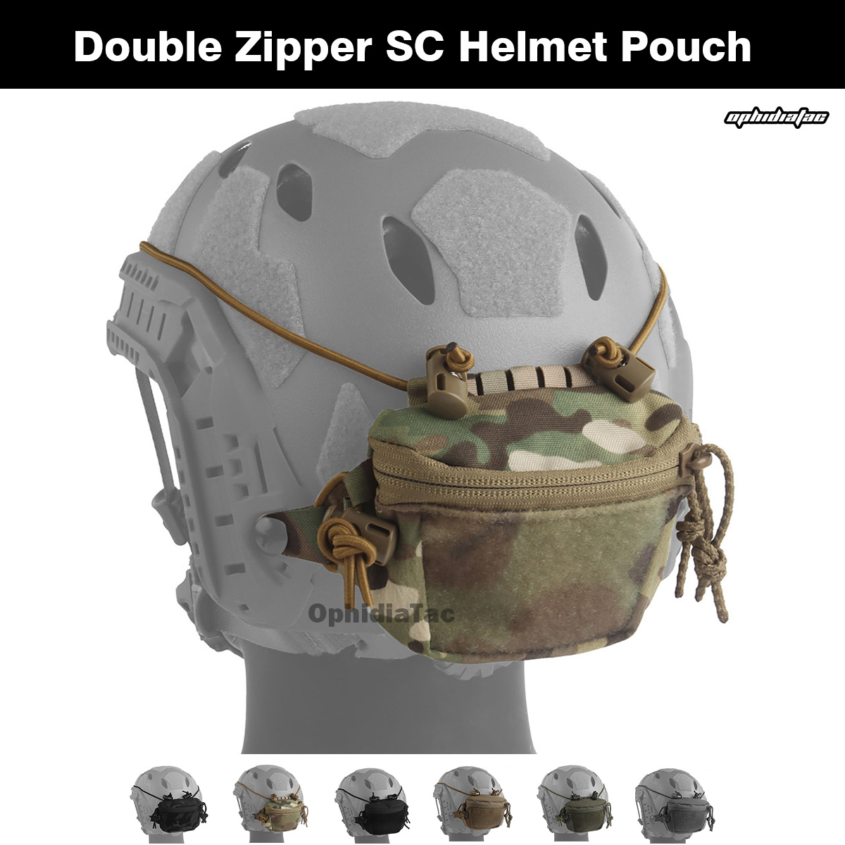 Hunting And Outdoor Stores - 1000Dナイロン製ダブルジッパーヘルメット収納ポーチ、FAST MKヘルメット用、ヘッドセットバッテリー収納、狩猟、トレーニング、アウトドア、救助活動に使用可能