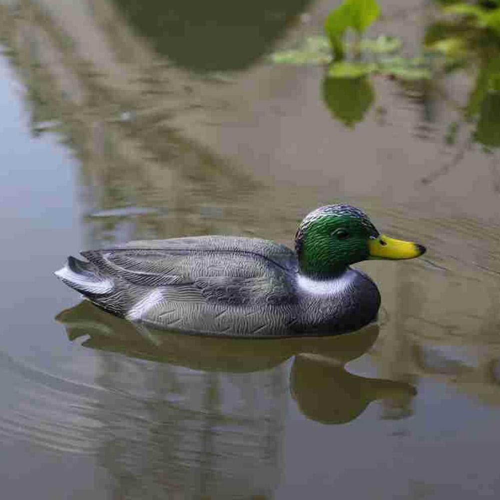 Decoy Duck Plastic - リアルなプラスチック製のアヒルの擬似餌、庭の装飾、浮かぶ頭付きアヒルデコイ、リアルなアヒルの擬似餌、庭の飾り